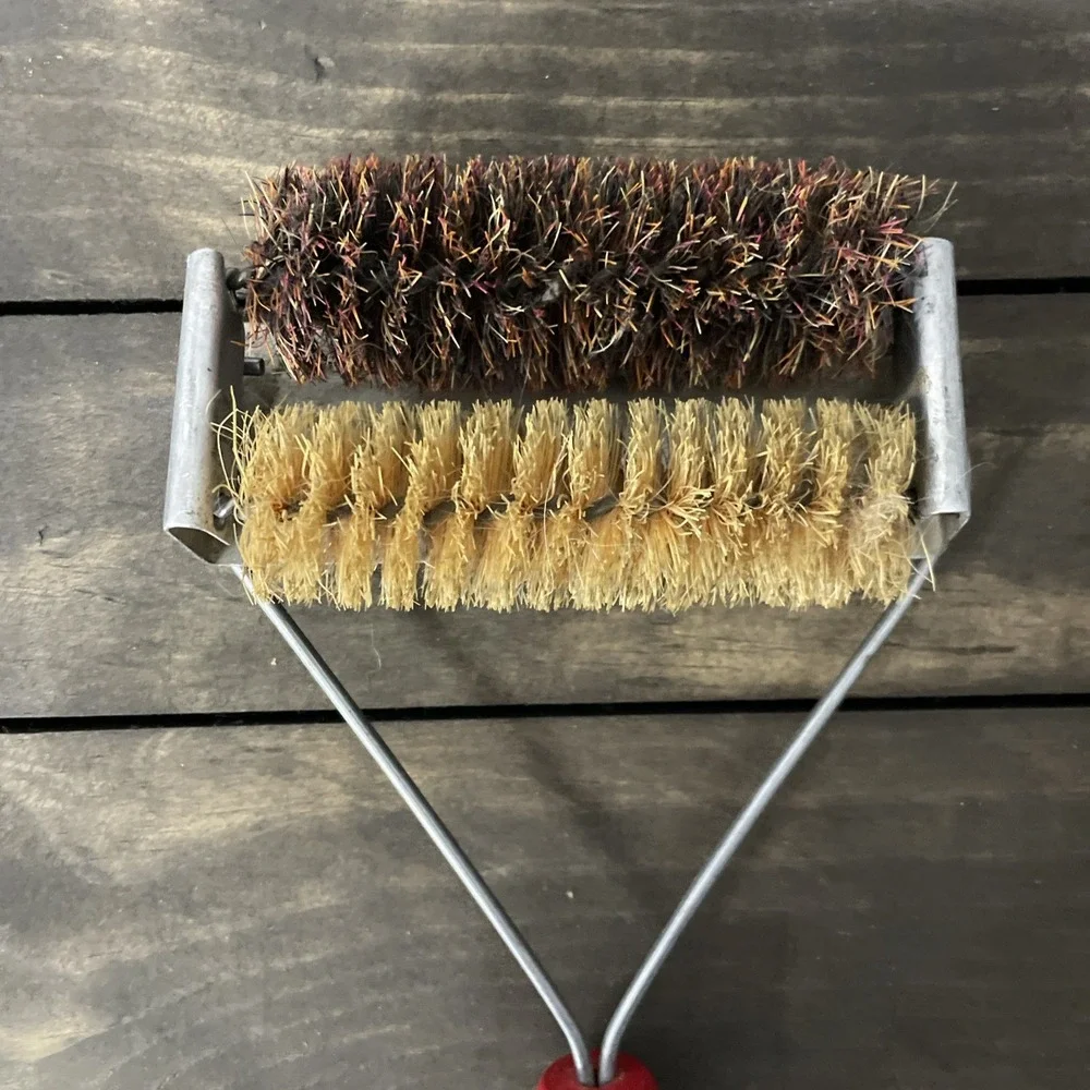 Hi - Gene Screen Door Window Cleaner‎ Brush vintage red wood handle